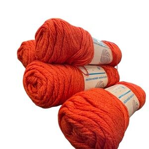VINTAGE‎ CARON DAZZLE Yarn SKEINS Lot Of 4 Sports Weight Burnt Orange Creslan
